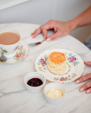 Plain Scone with cream & raspberry jam
