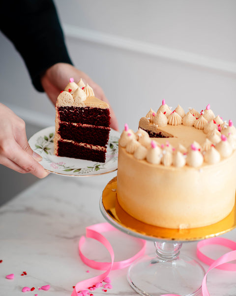 Salted Caramel Red Velvet Cake