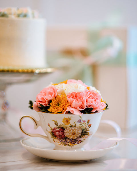 2024 Mother's Day - 6" Blooming Marvelous & Tea Cup Posy By Nook Flowers