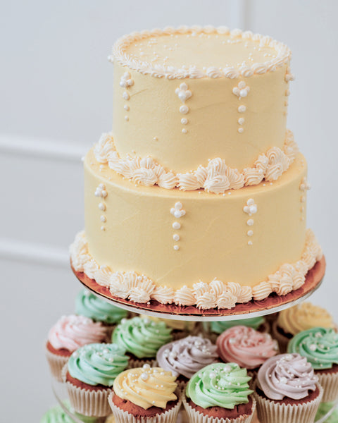 2 Tier Belle Cake and Cupcakes