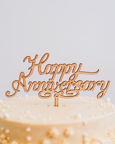 Cake Topper - Anniversary (wood)