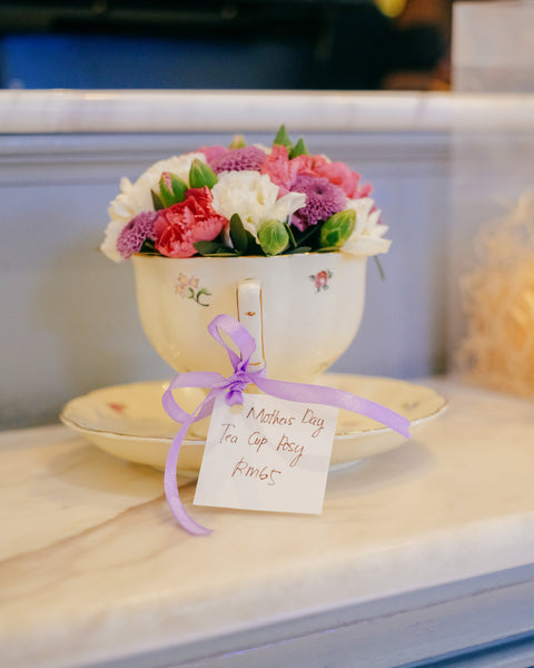 NEW! Fresh Flower Tea Cup Posies - Fleur
