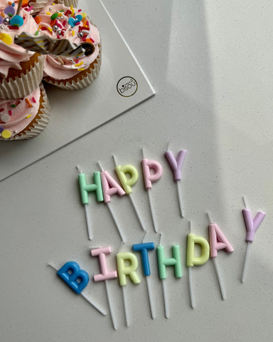 Candles - HAPPY BIRTHDAY (Multi Colour Pastel)