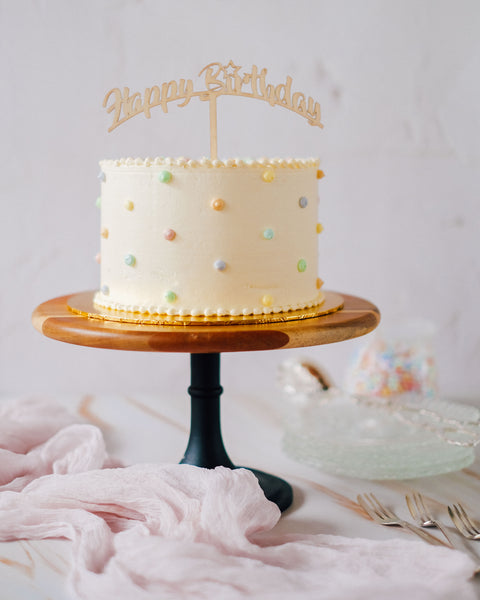 Cake Topper -  Wood Birthday Curve