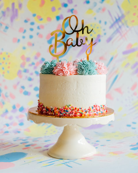 Oh Baby (Gender Reveal Cake)