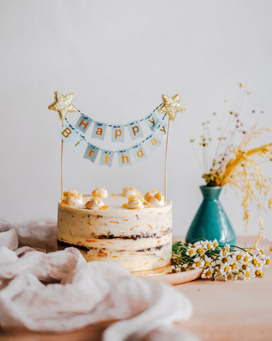 Cake Topper - Birthday Bunting (Blue)