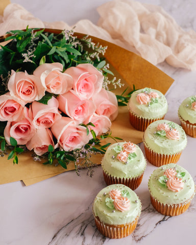 Gift Set - Pistachio Rose Cupcake (Large)